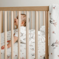 Quilted bamboo sleep sack - Watercolor Flowers (2.5 togs)