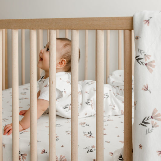 Quilted bamboo sleep sack - Watercolor Flowers (2.5 togs)