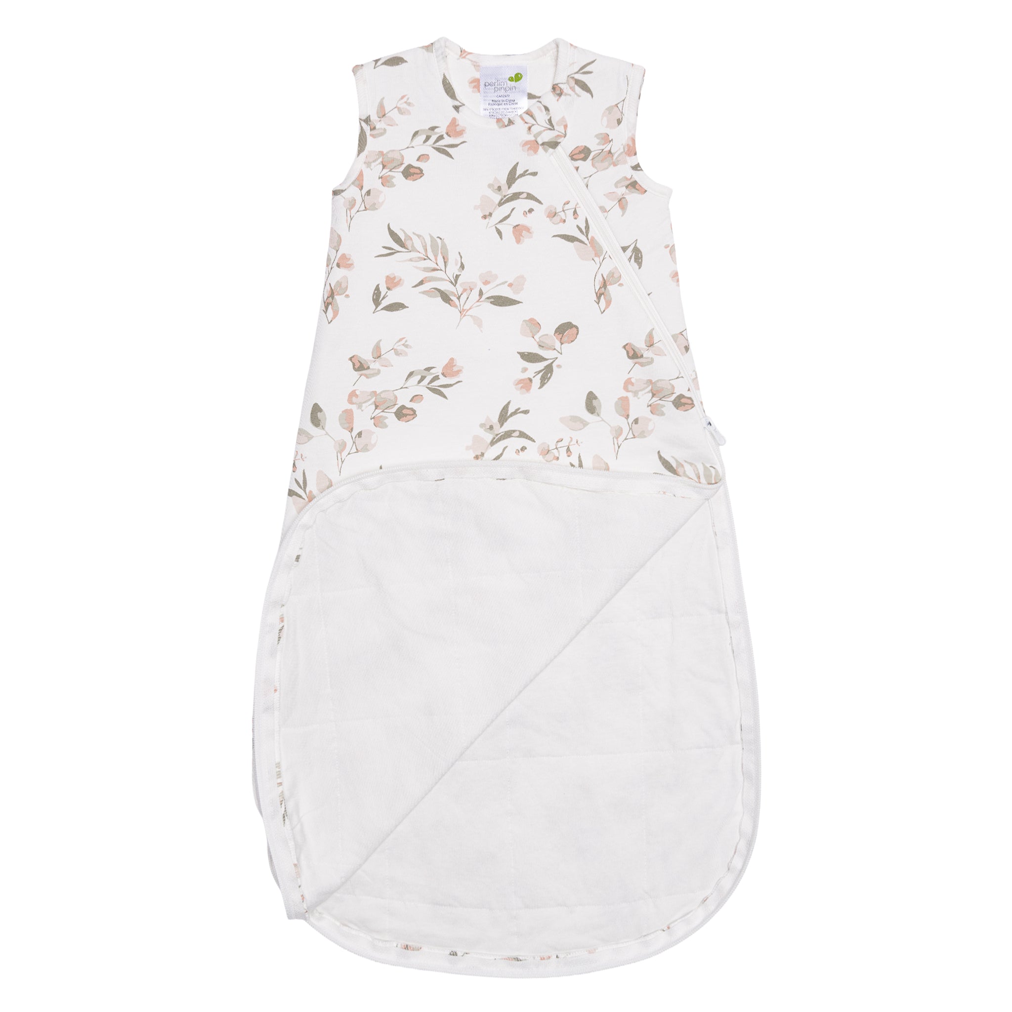 Quilted bamboo sleep bag - Leaves (1.0 tog)