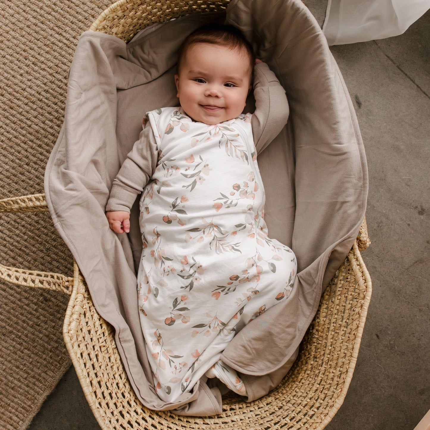 Sac de nuit matelassé en bambou - Feuilles (1.0 tog)