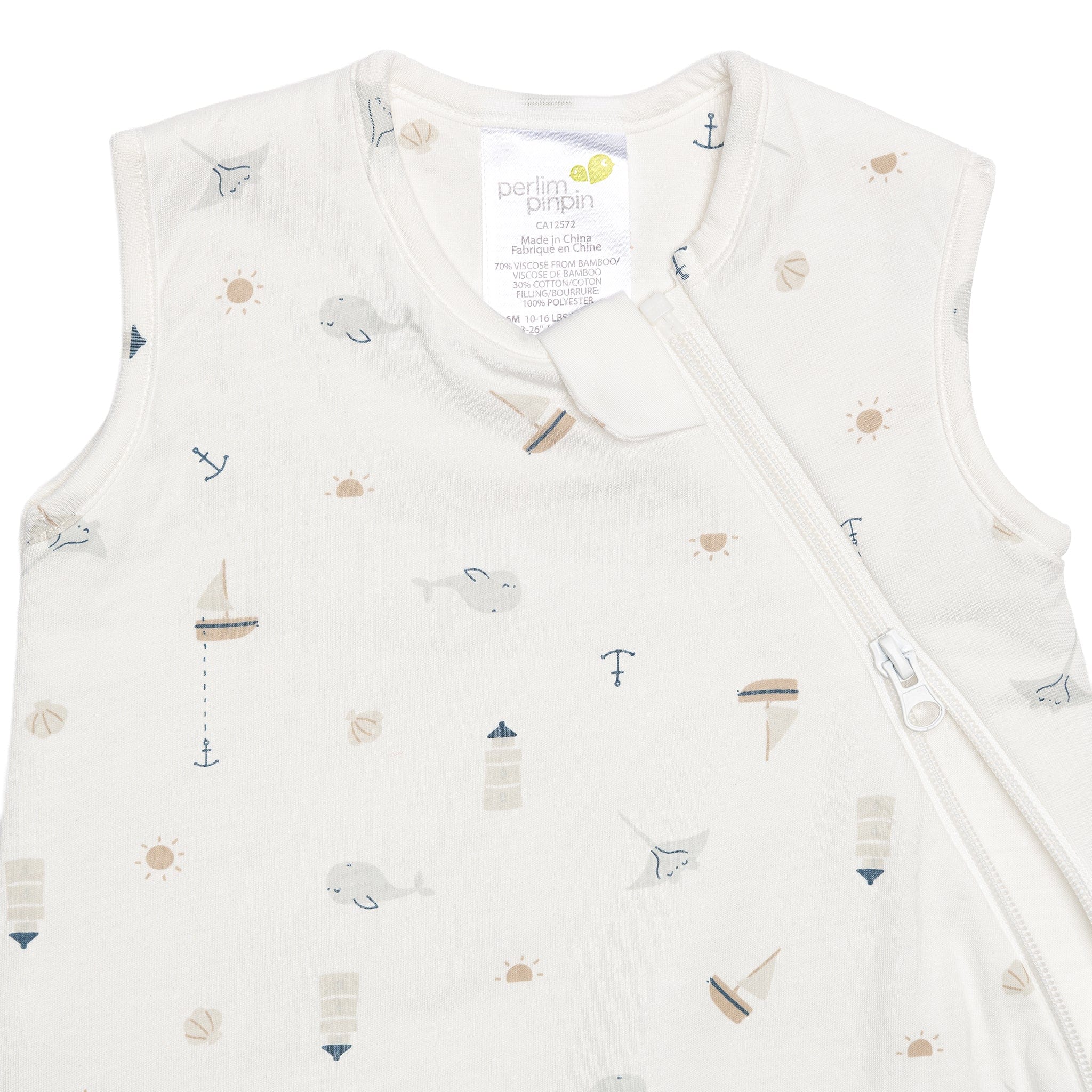 Sac de nuit matelassé en bambou - Océan (1.0 tog)