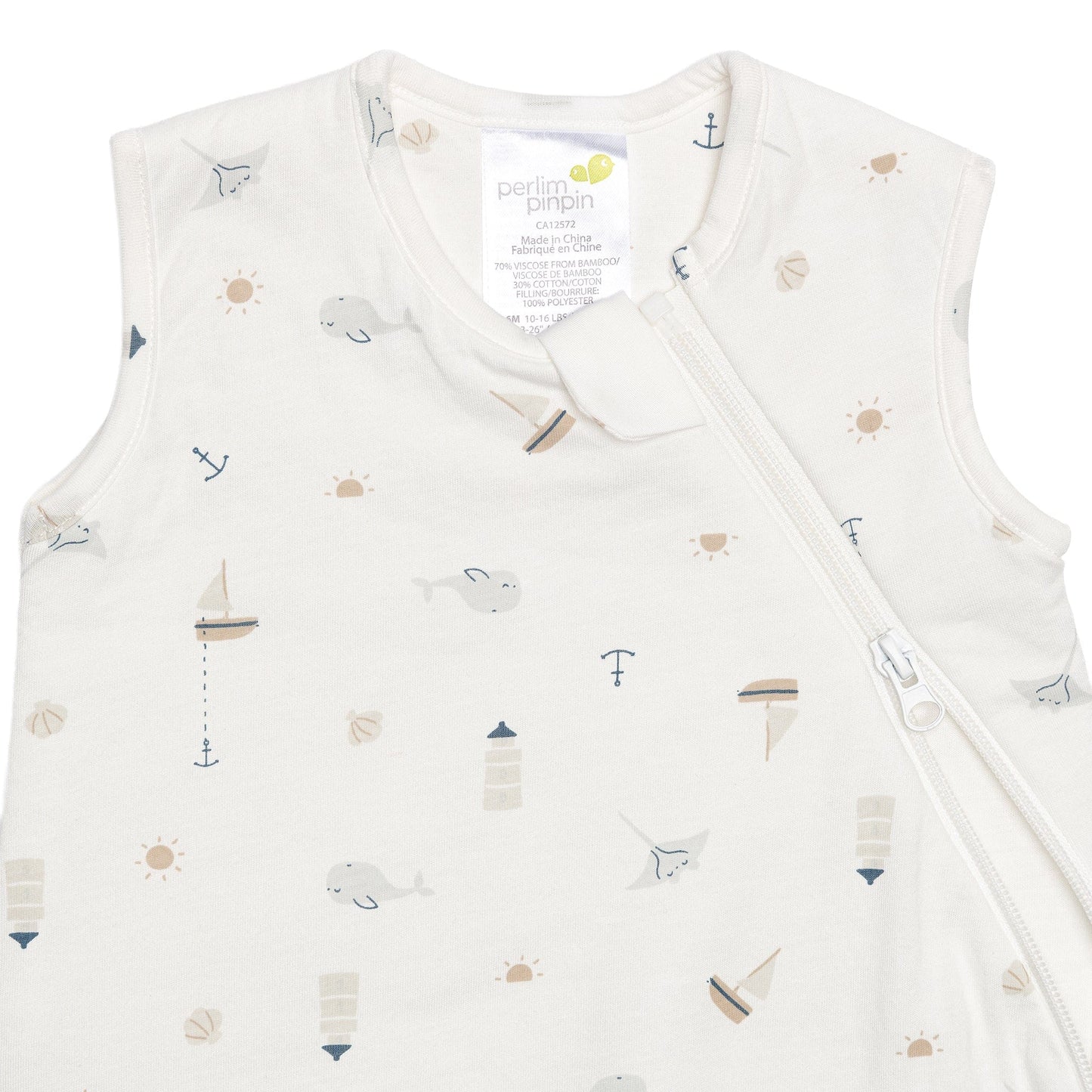 Sac de nuit matelassé en bambou - Océan (1.0 tog)