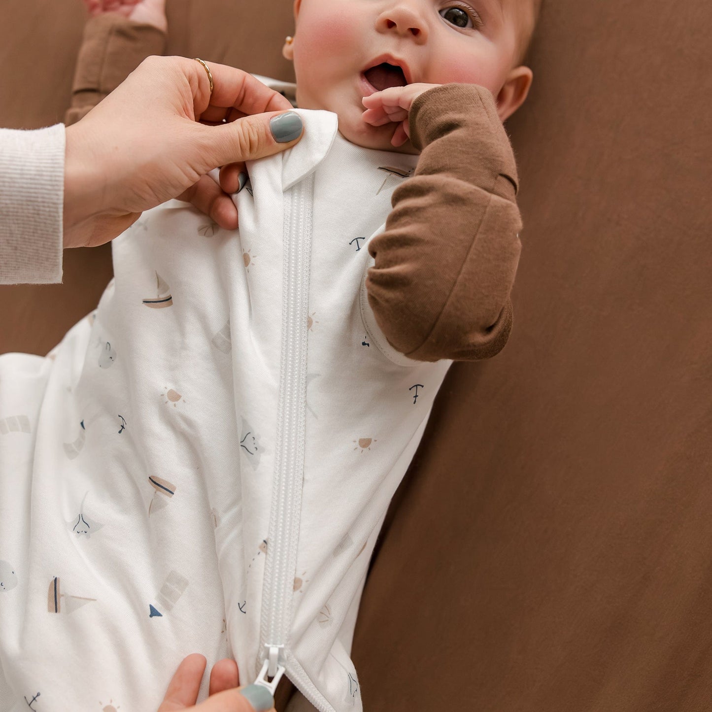 Sac de nuit matelassé en bambou - Océan (1.0 tog)