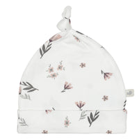 Bonnet pour bébé en bambou - Fleurs aquarelle