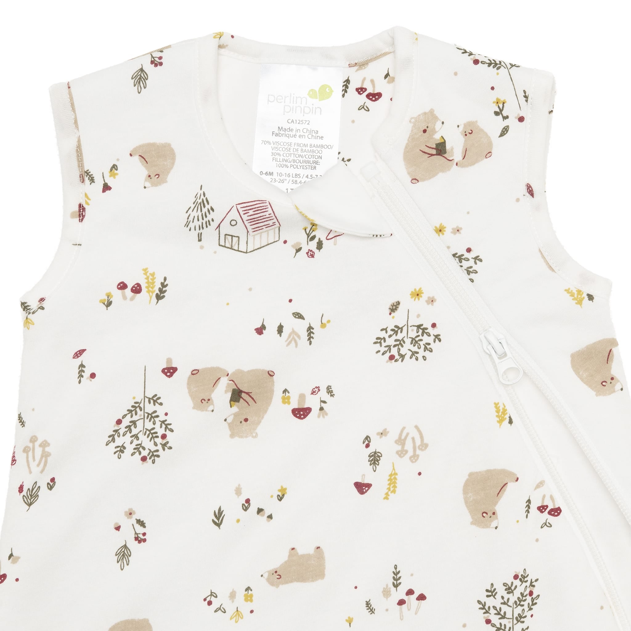 Quilted bamboo sleep sack - Bears (1.0 tog)