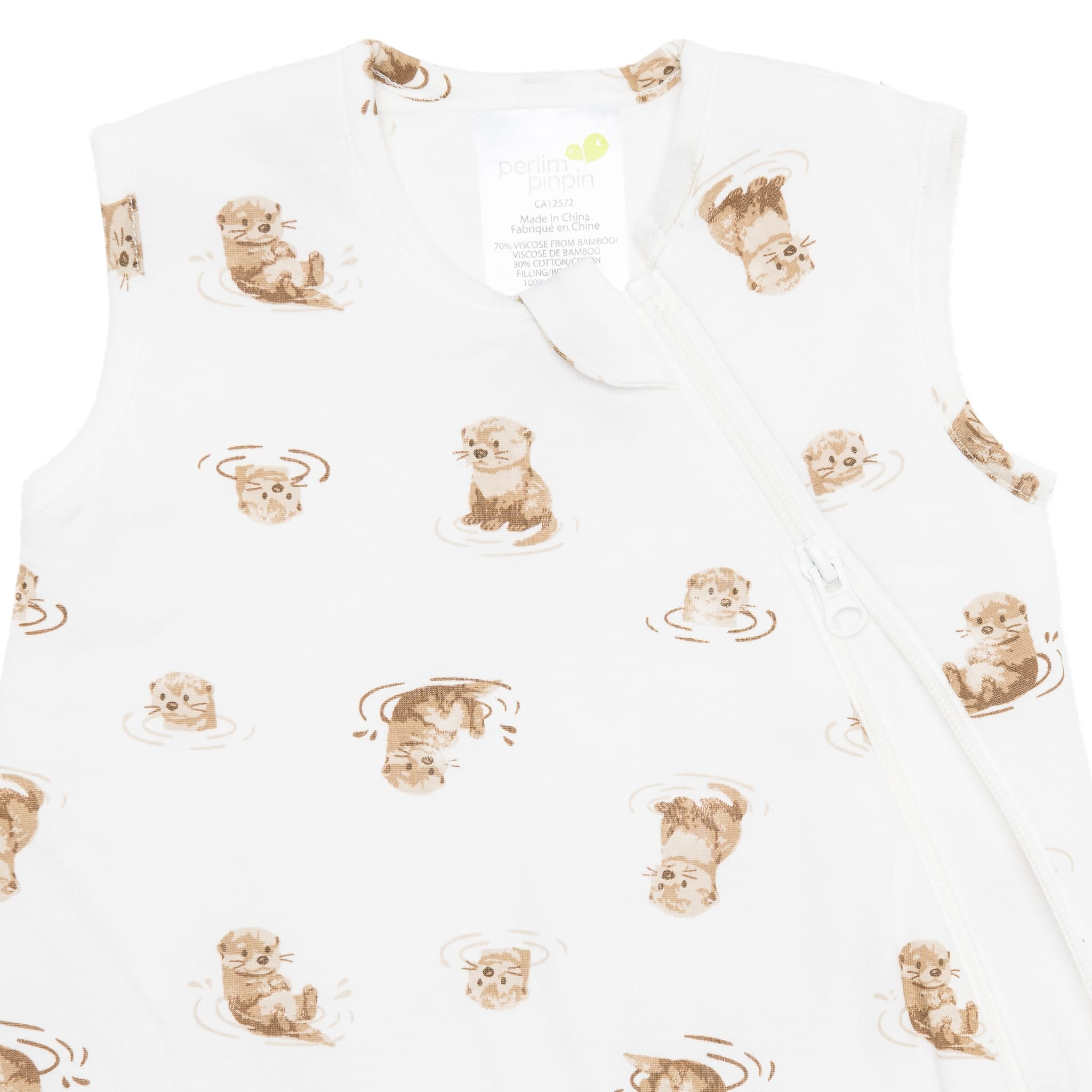 Quilted bamboo sleep sack - Otters (2.5 tog)