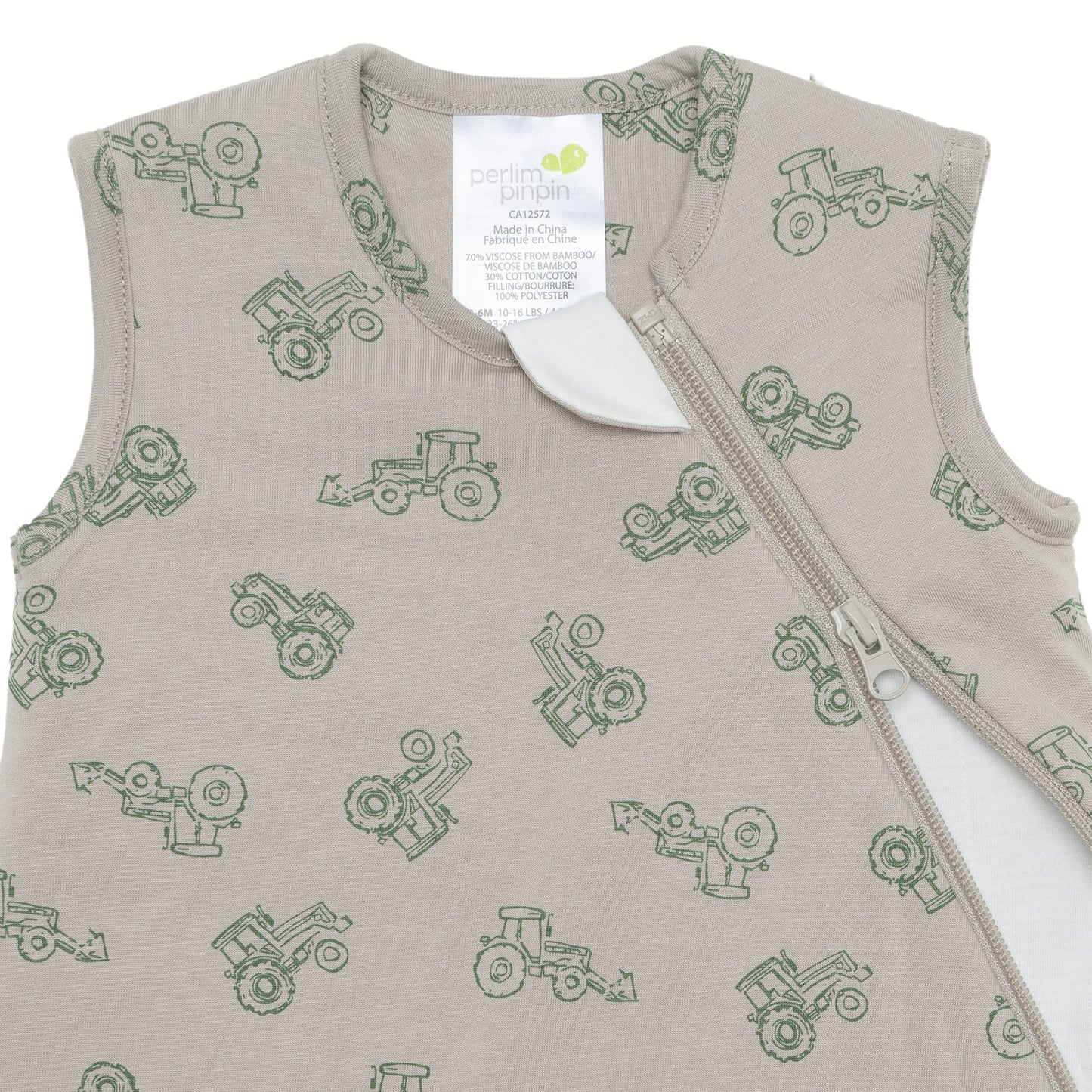 Quilted bamboo sleep sack - Tractors (2.5 tog)