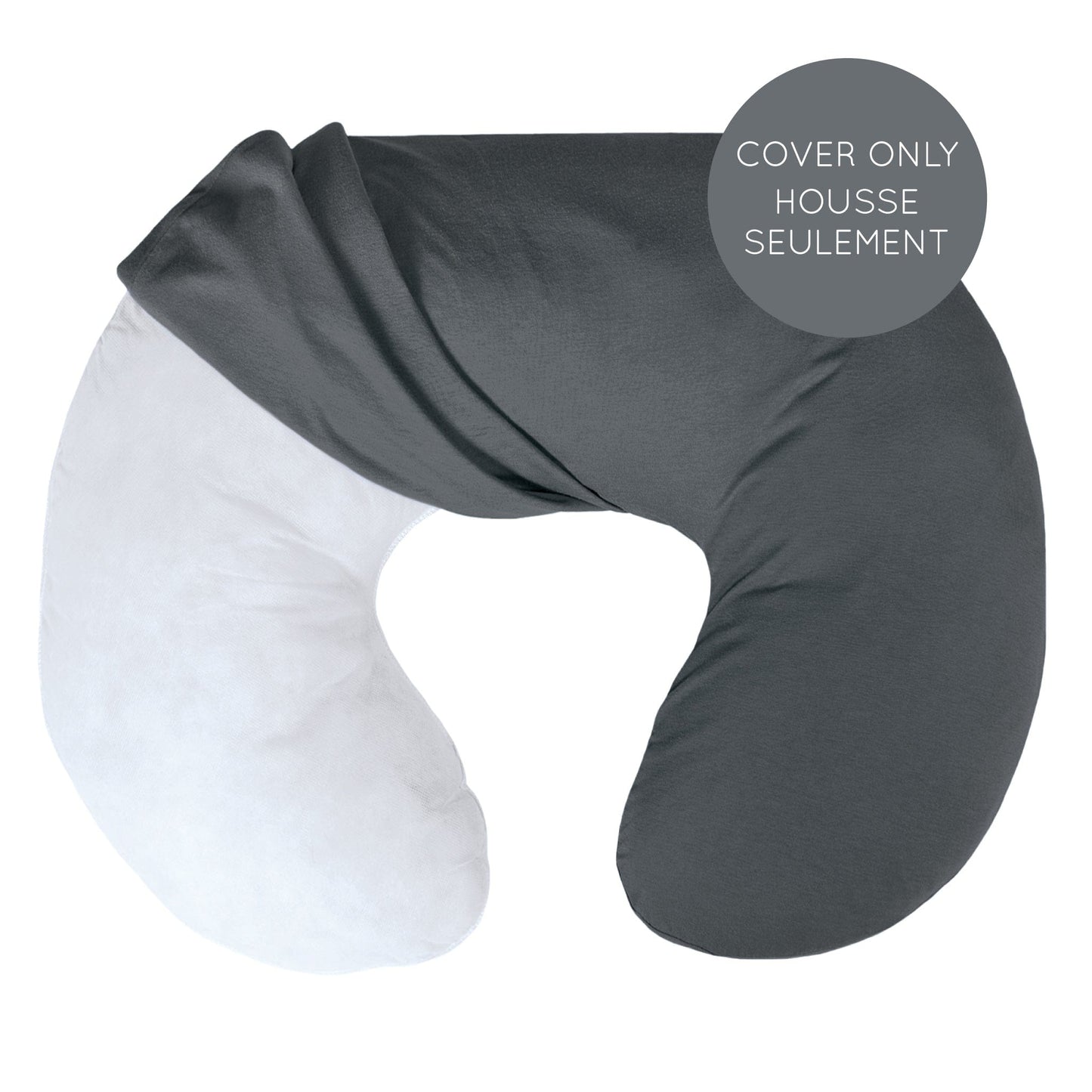 Bamboo nursing pillow cover - Charcoal (COVER ONLY)