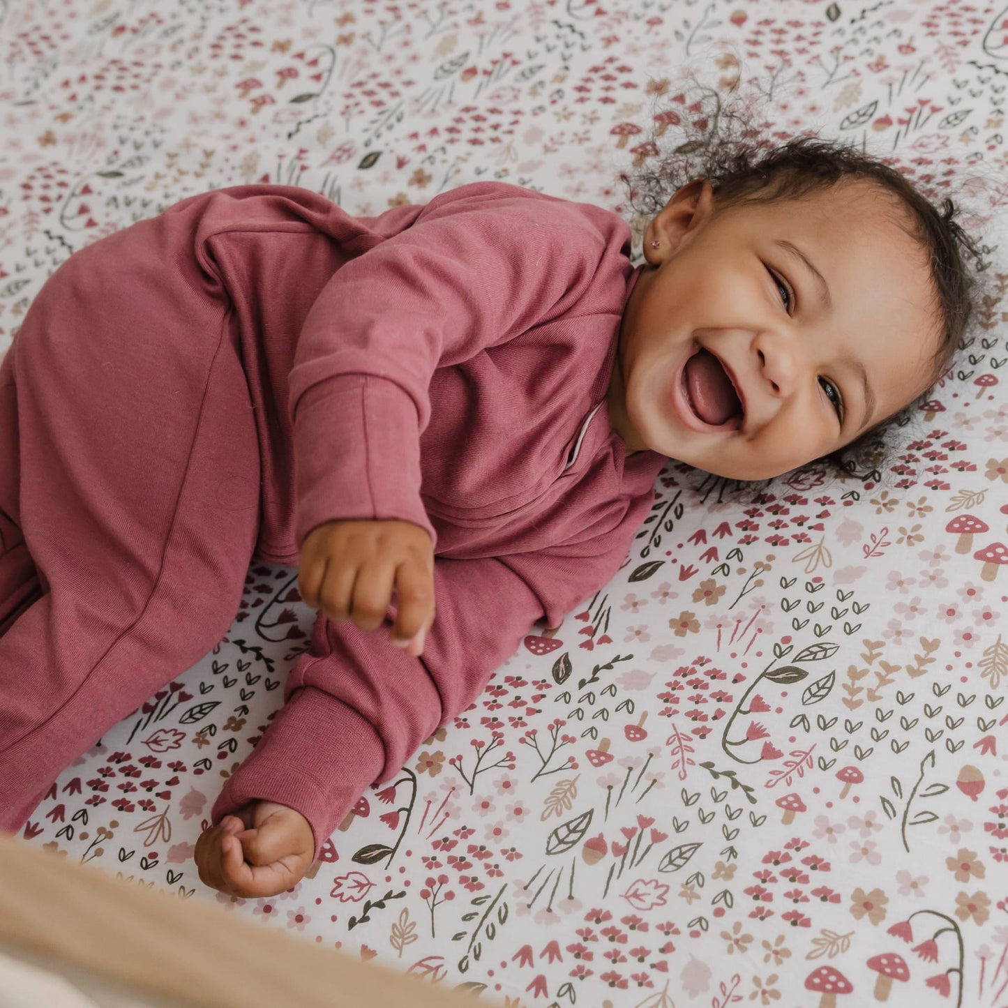 Bamboo baby sleeper - Raspberry