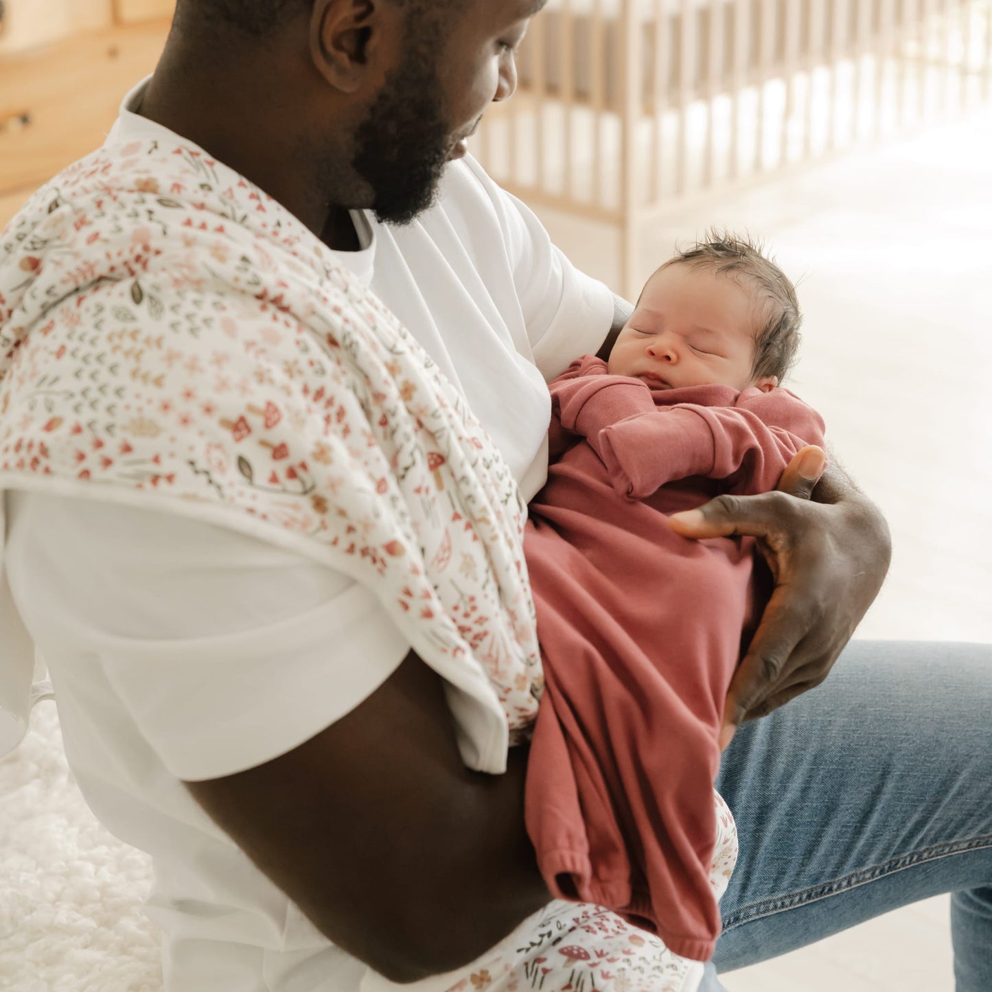 Bamboo newborn sleep gown - Raspberry