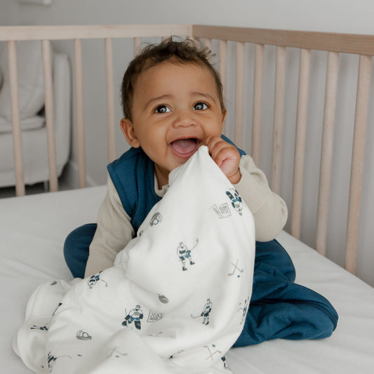 Quilted bamboo sleep bag - Denim (2.5 togs)