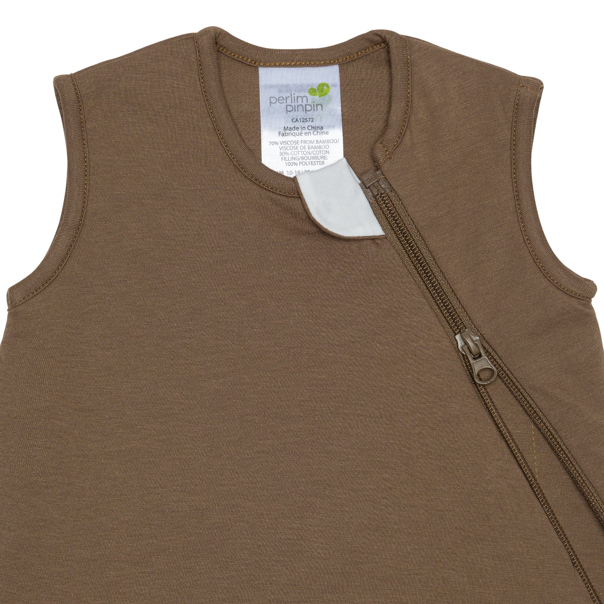 Quilted bamboo sleep sack - Moka (1.0 tog)