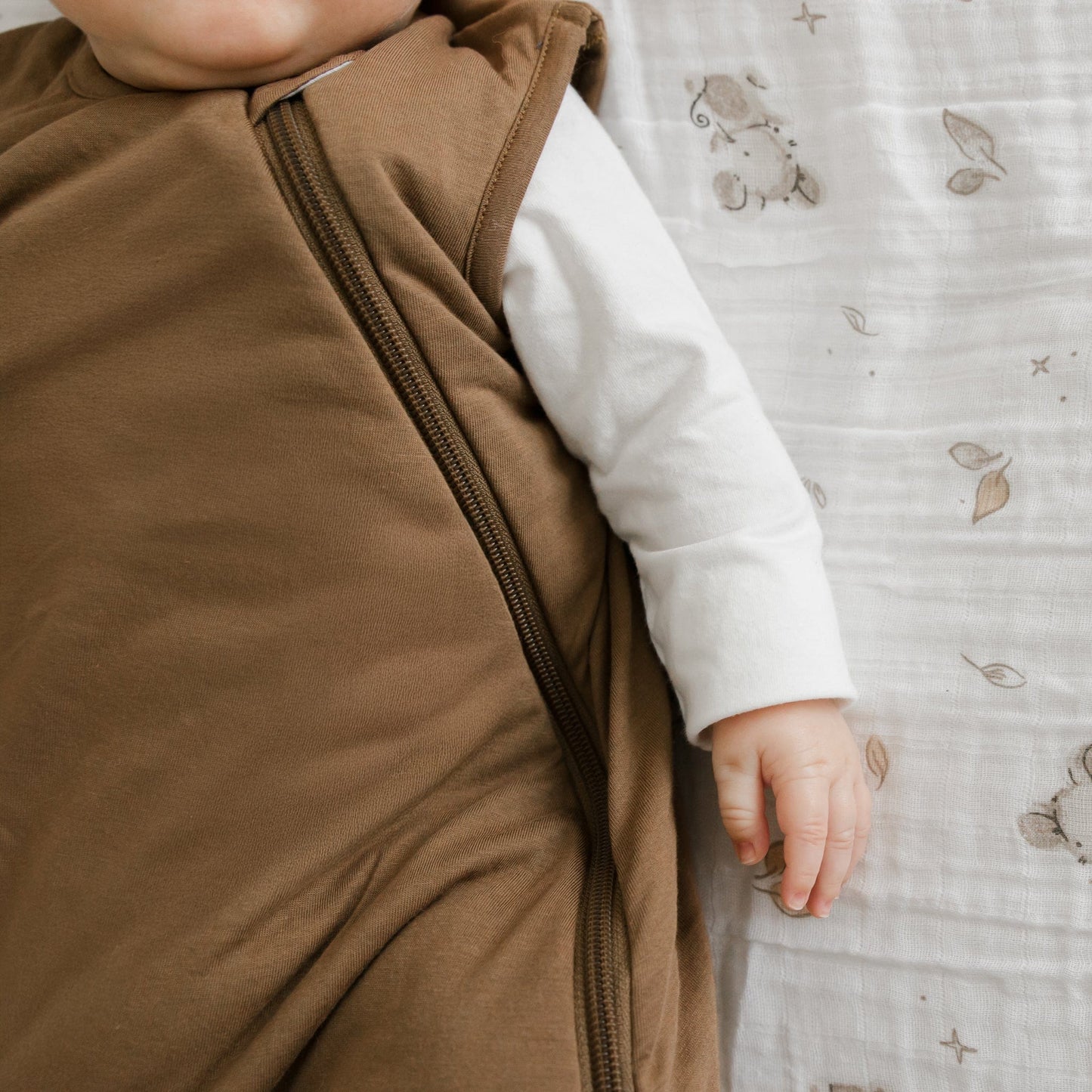 Quilted bamboo sleep sack - Moka (1.0 tog)