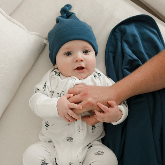 Bonnet pour bébé en bambou pour nouveau-né - Denim