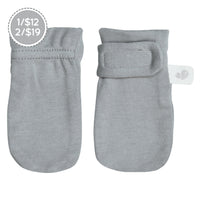 Newborn bamboo scratch mittens - Pebble