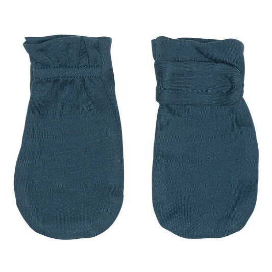 Mitaines anti-égratignures en bambou pour nouveau-né - Denim