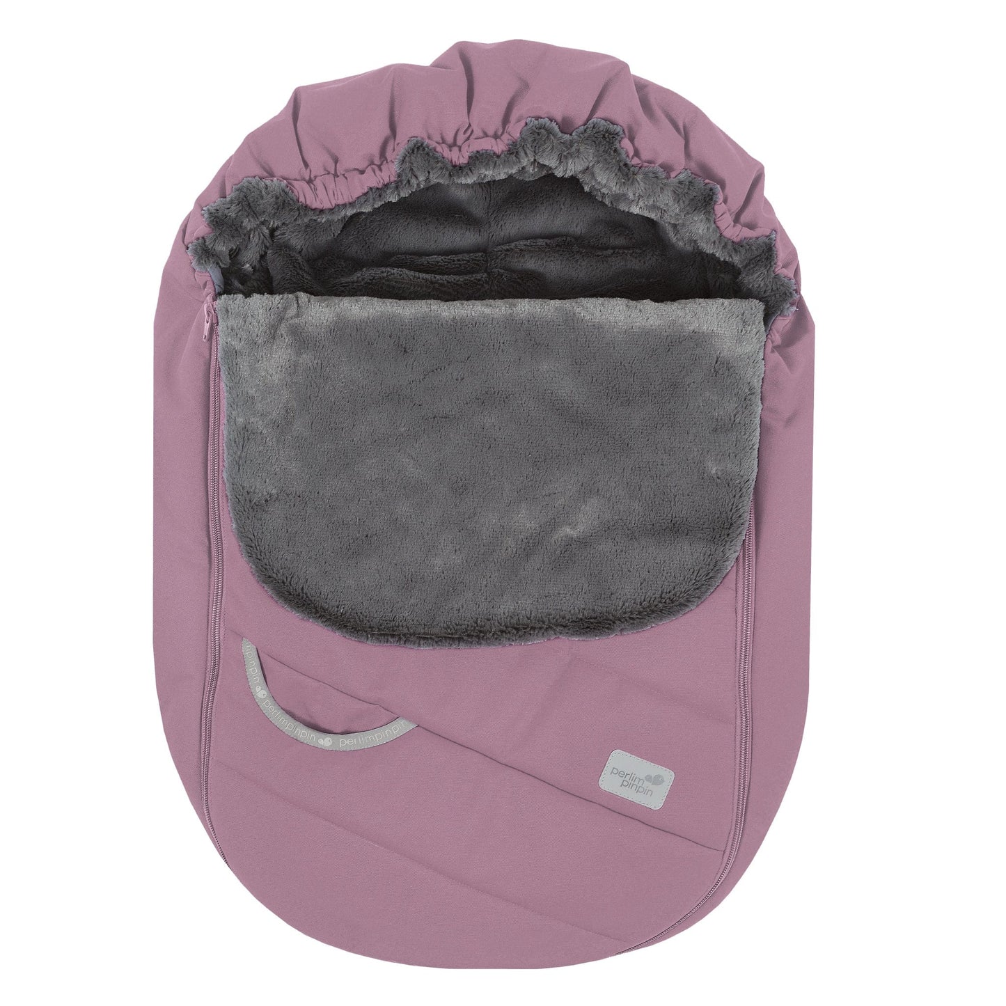 Infant winter bunting bag - Blush textured