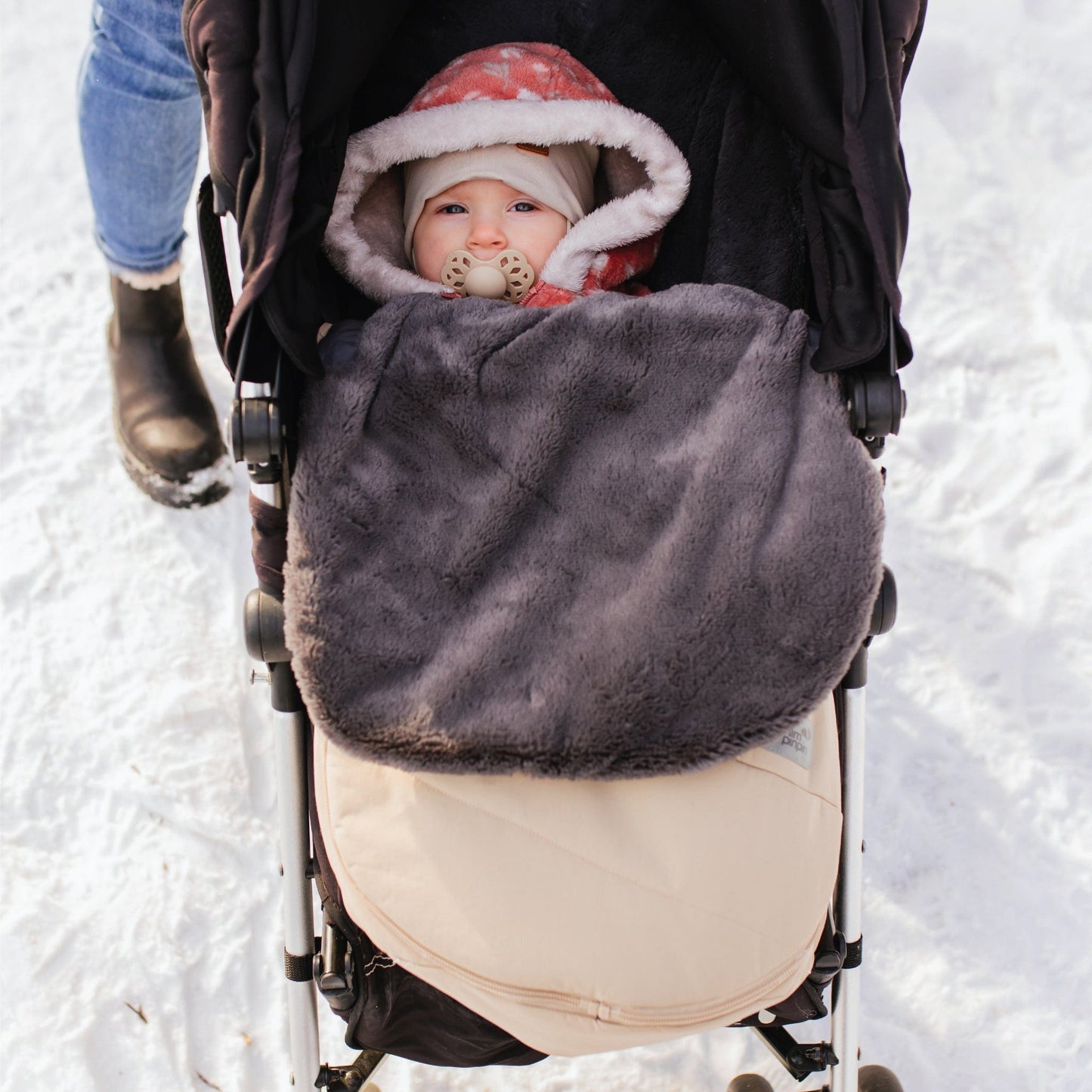 Infant winter bunting bag - Shiraz textured