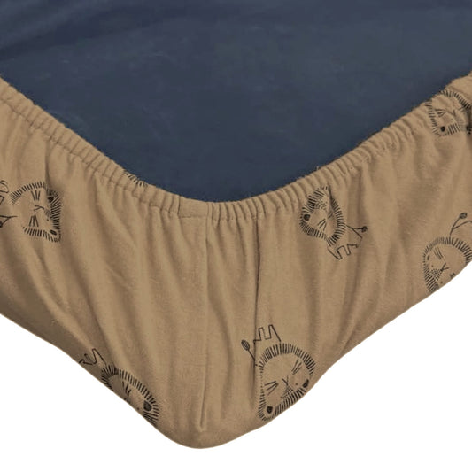 Flannel playpen fitted sheet - Lions