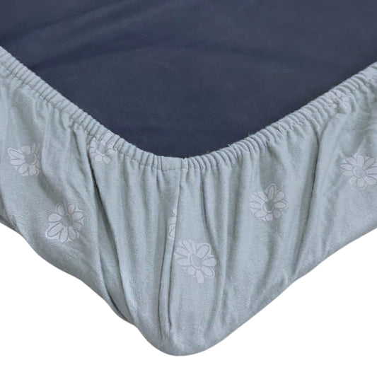Flannel playpen fitted sheet - Daisies