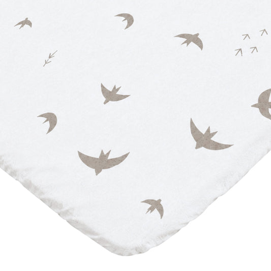 Flannel playpen fitted sheet - Birds