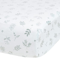 Flannel Crib Fitted Sheet - Foliage