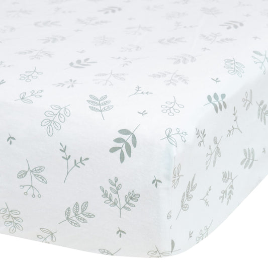 Flannel Crib Fitted Sheet - Foliage