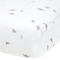 Flannel Crib Fitted Sheet - Birds
