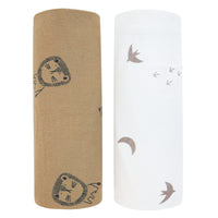 Flannel Receiving Blanket - Lions & Birds (2-pack)