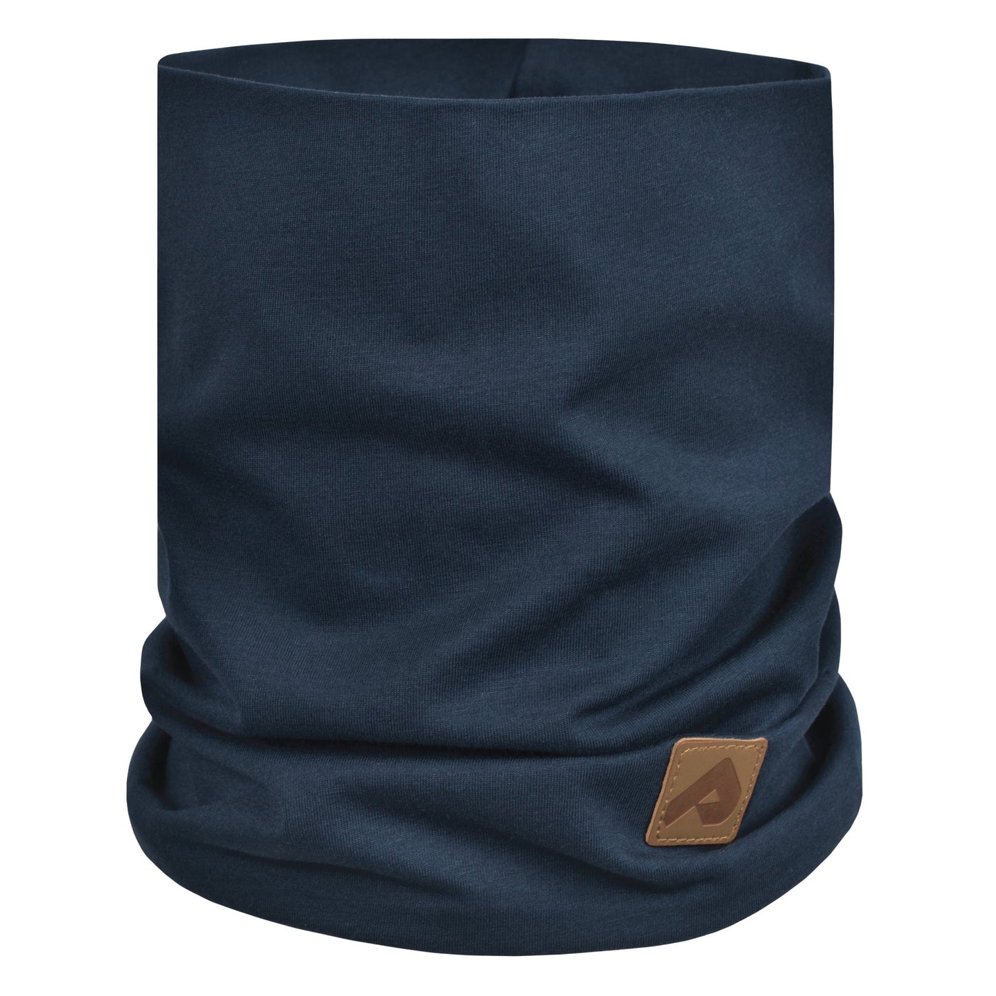 Cotton neck warmer with fleece lining - Navy