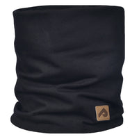 Cotton neck warmer with fleece lining - Black