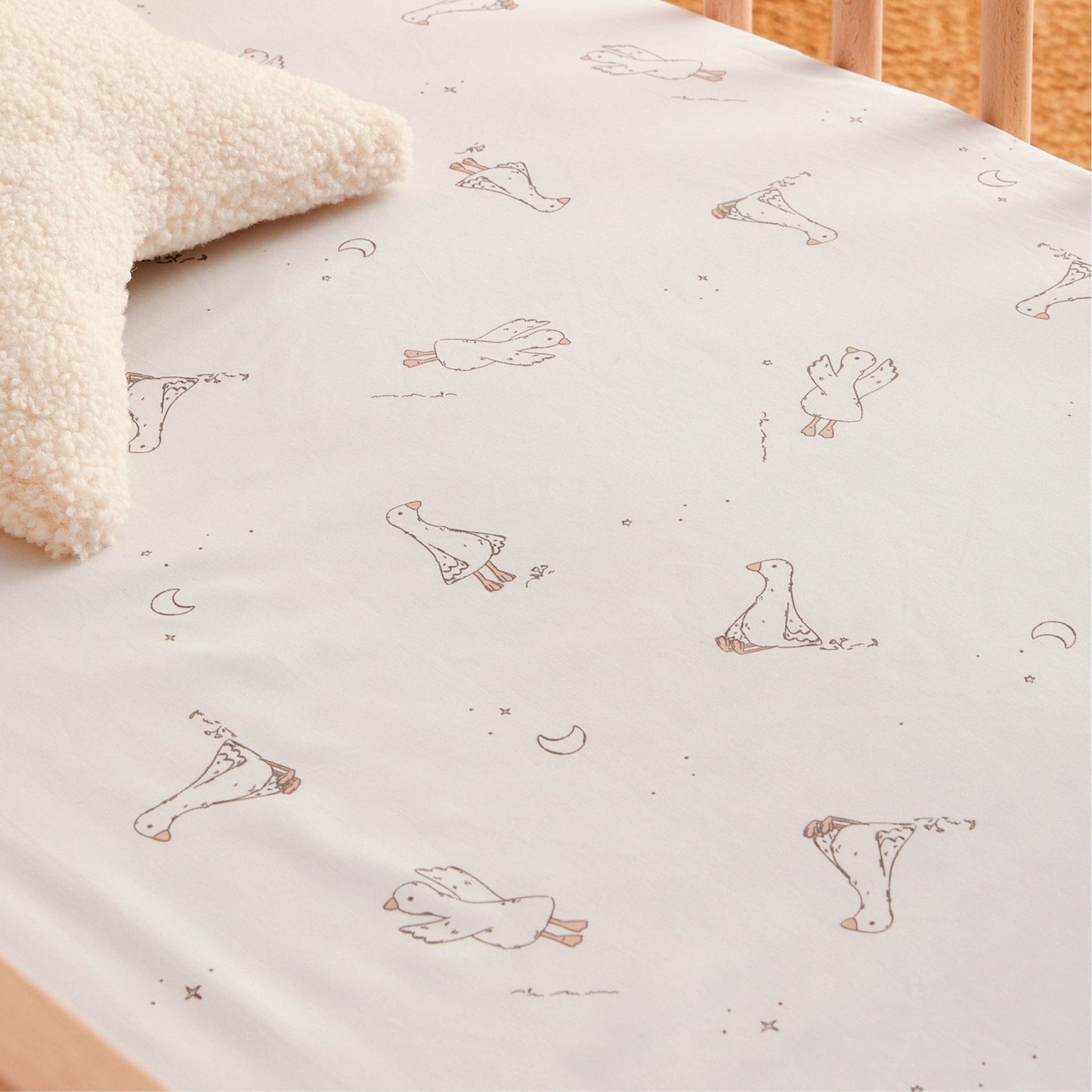 Crib fitted sheet - Goose