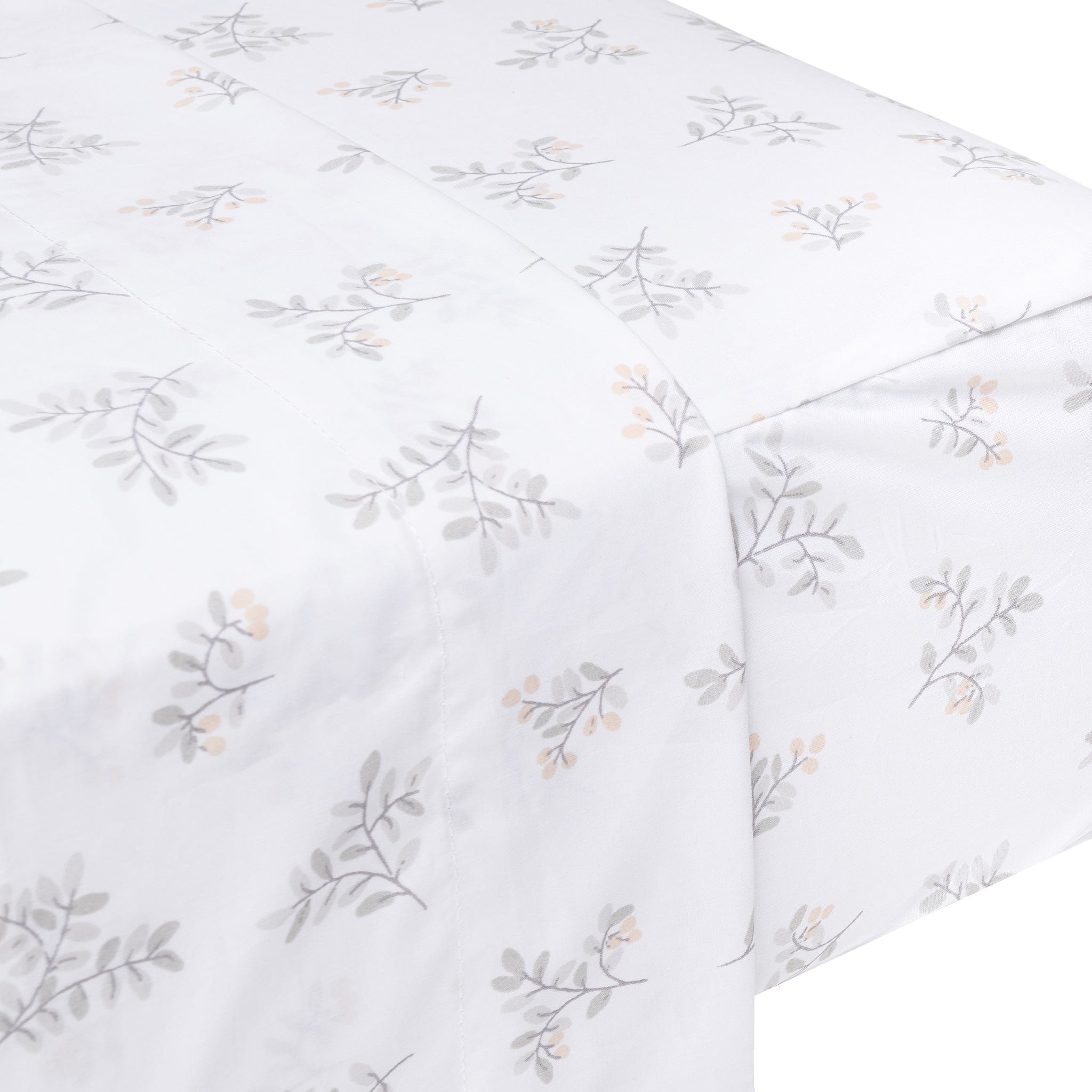 Crib flat sheet - Leaves – Perlimpinpin