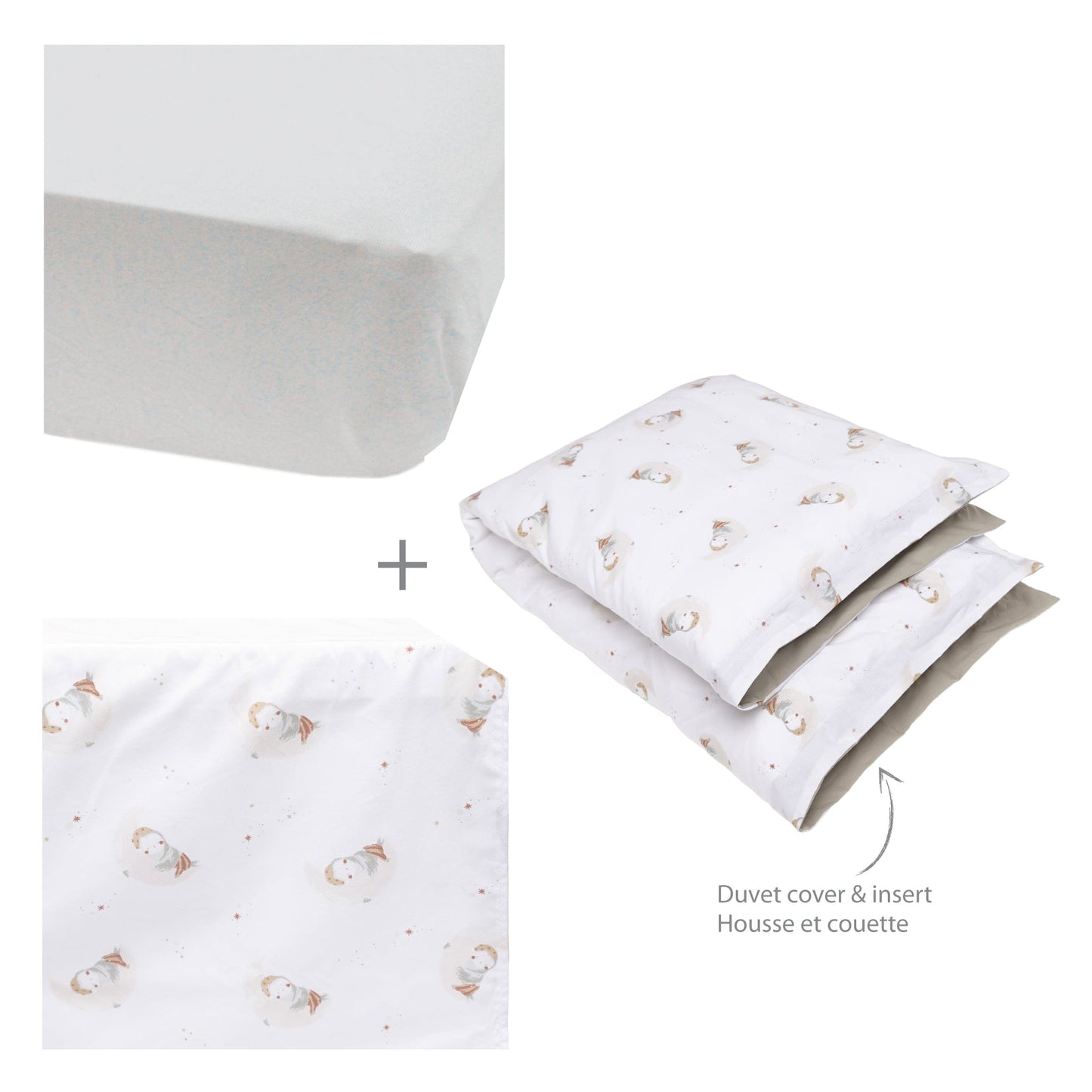 4 pieces crib set - Owls