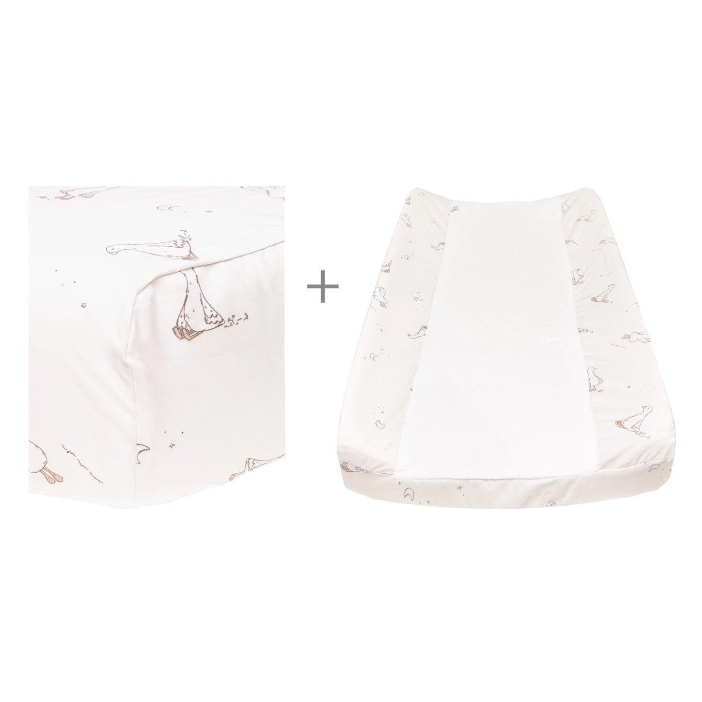 Change pad cover & fitted sheet set - Goose