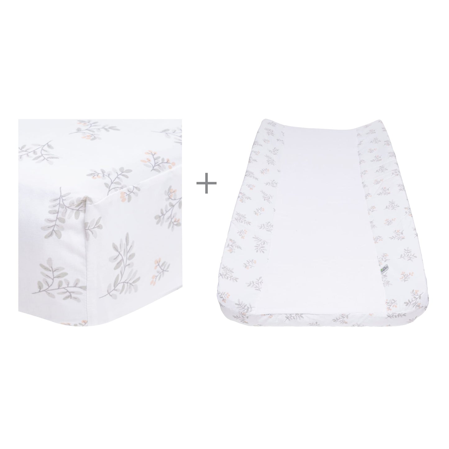 Change pad cover & fitted sheet set - Leaves