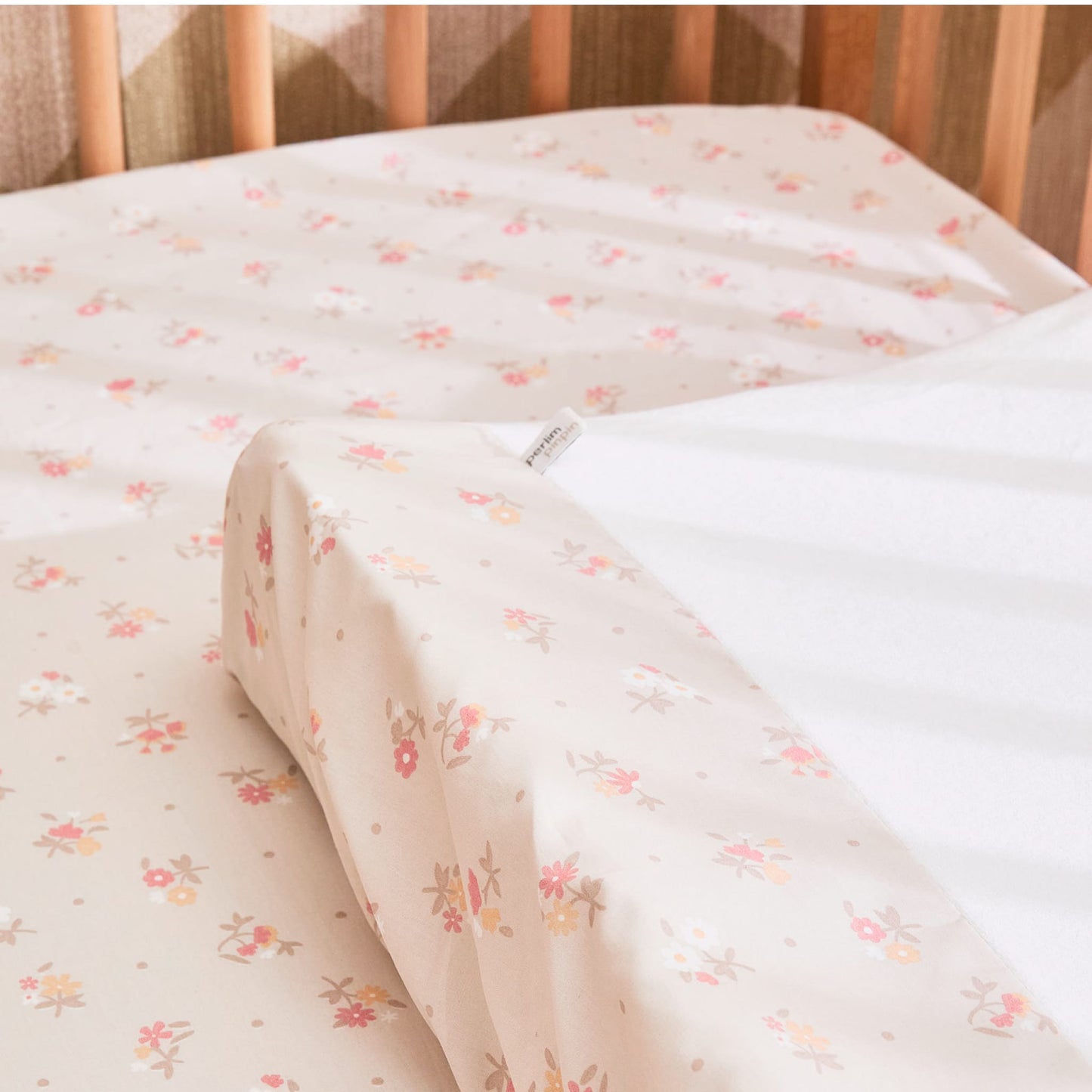 Change pad cover & fitted sheet set - Flowers