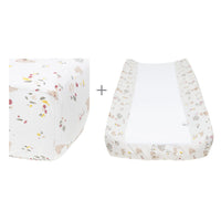 Change pad cover & fitted sheet set - Bears