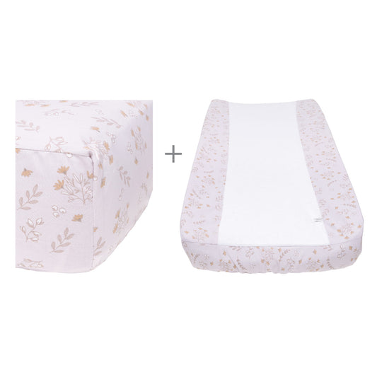 Change pad cover & fitted sheet set - Spring