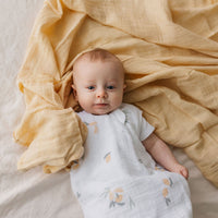 Cotton muslin swaddle - Lemon