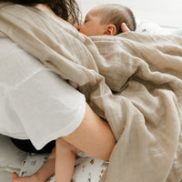 Cotton muslin swaddle - Sand