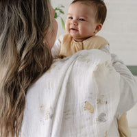 Couverture mousseline de coton - Poules