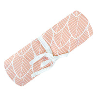 Couverture mousseline de coton - Feuilles Rose | Partenariat