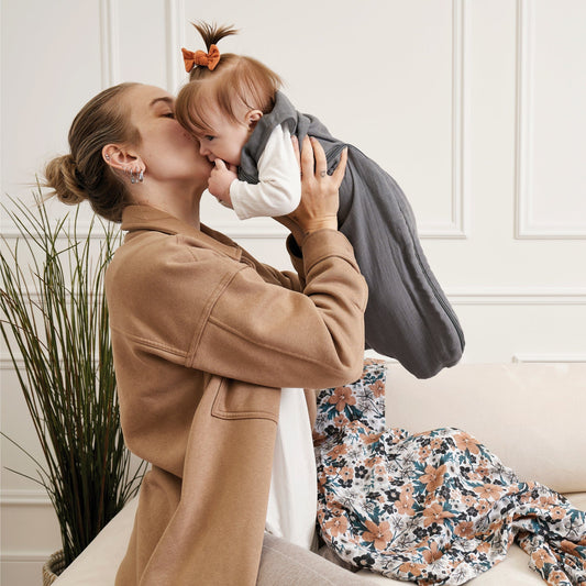Cotton muslin sleep sack - Charcoal (0.7 tog)