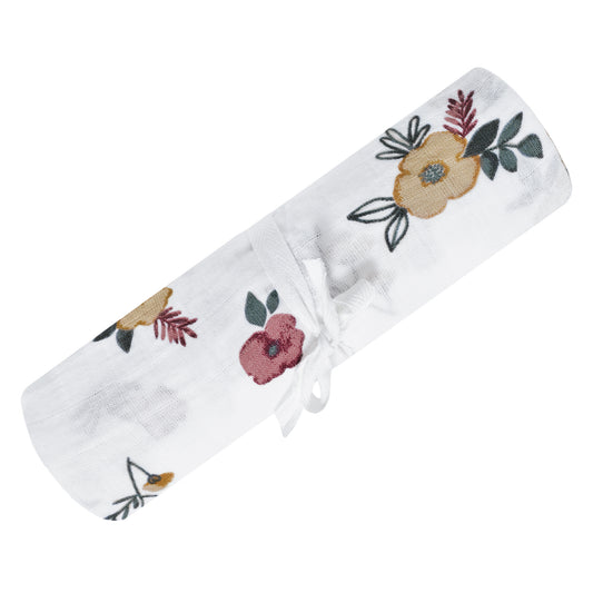 Cotton muslin swaddle - Poppies