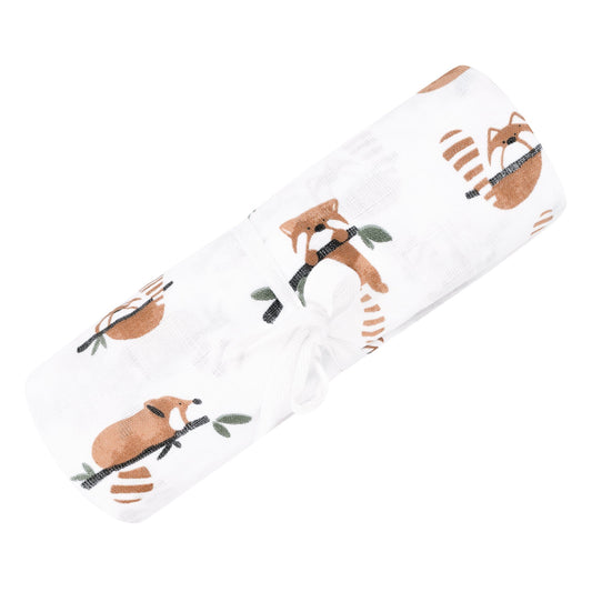 Couverture mousseline de coton - Pandas Roux