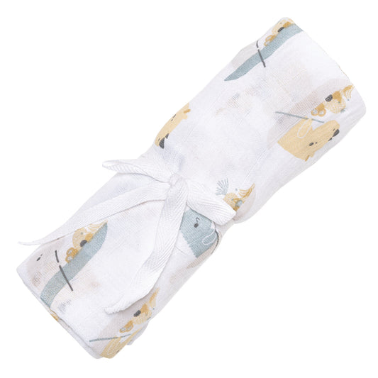 Cotton muslin swaddle - Rhinos