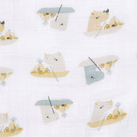 Cotton muslin swaddle - Rhinos