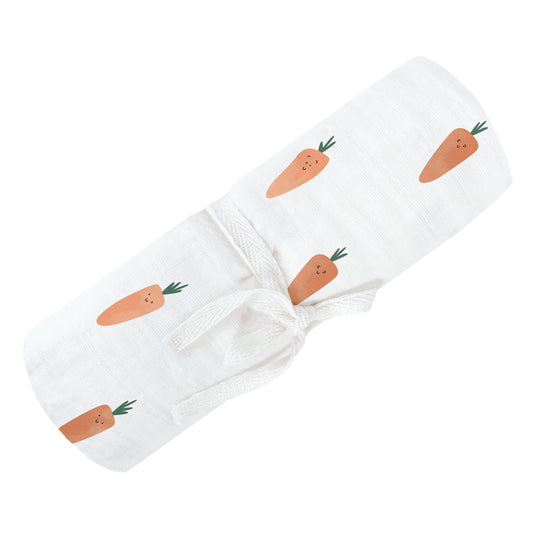 Couverture mousseline de coton - Carottes