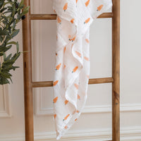 Couverture mousseline de coton - Carottes